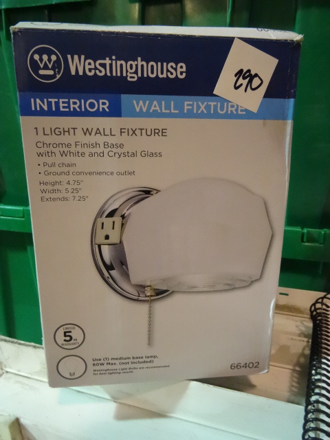 lot 243 image: NEW Westinghouse Interior Wall Fixture pn 66402