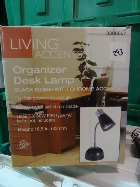 lot 244 image: NEW Living Accents Organizer Desk Lamp
