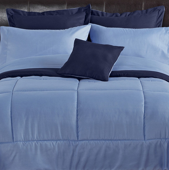 alcove Solid-Color Reversible Comforter - King - NavyFrench Blue