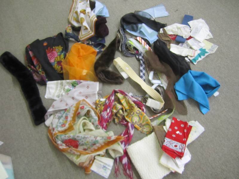 lot 69 image: Belts, scarves, hand made items...