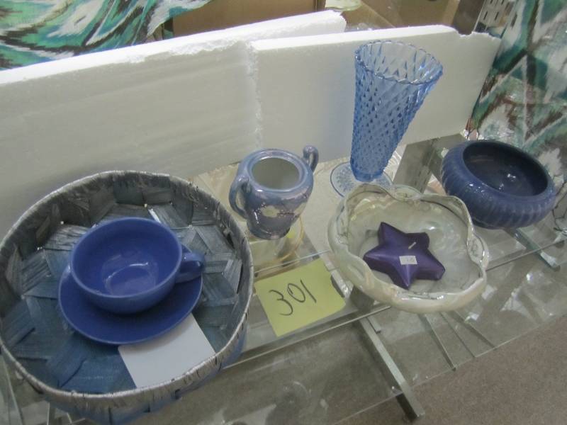 lot 301 image: Blue glass...