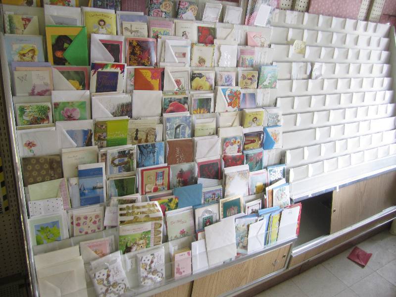 lot 328 image: 2 greeting card displays with greet...