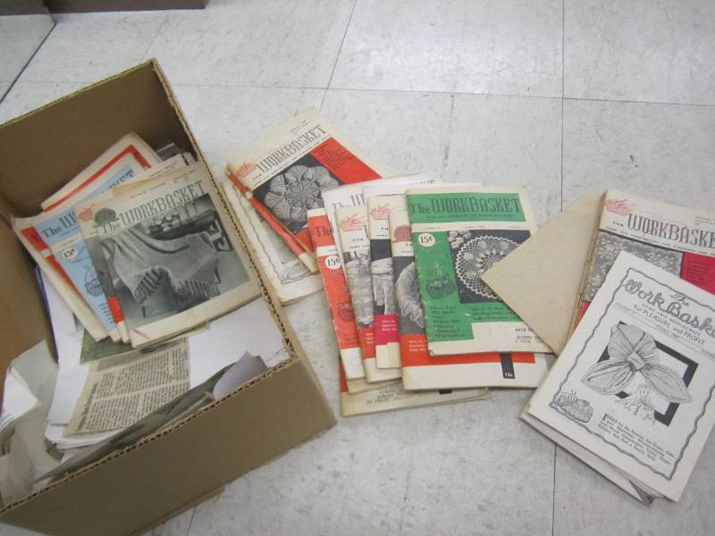 lot 351 image: Vintage Workbasket books...