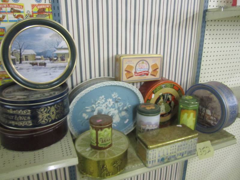 lot 352 image: Assorted tins...