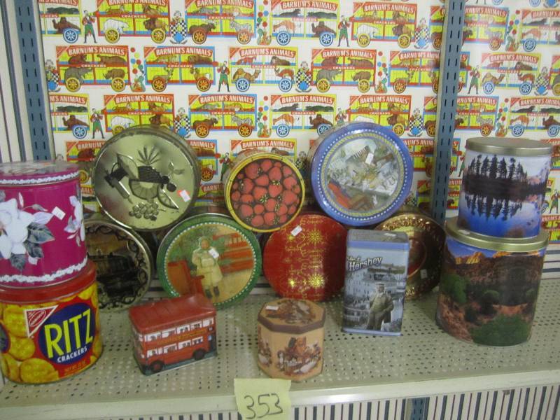 lot 353 image: Assorted tins...