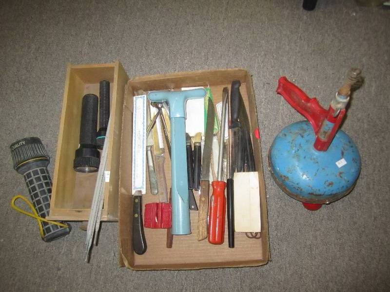 lot 499 image: Drain snake and tools...