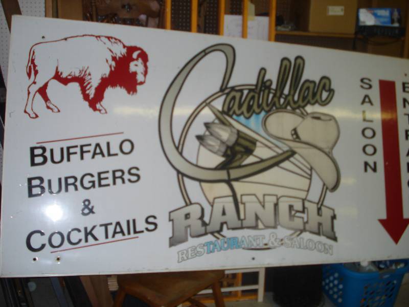 lot 599 image: 4 x 8 foot Cadillac Ranch sign...