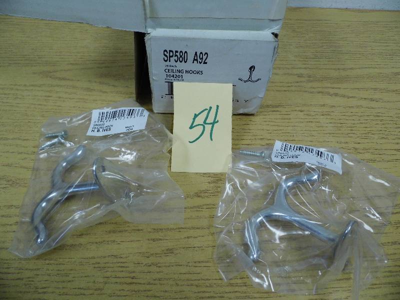 lot 54 image: 25 Ceiling Hooks