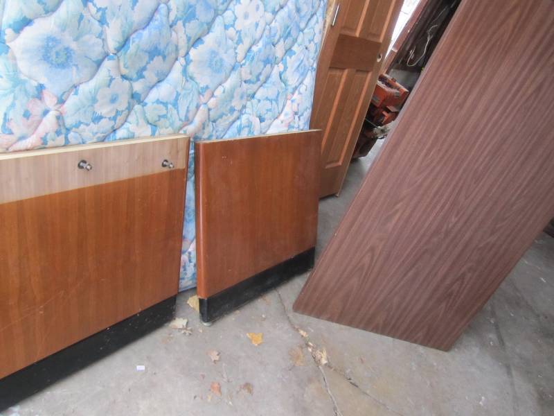 lot 10 image: wooden desk disassembled for easy r...
