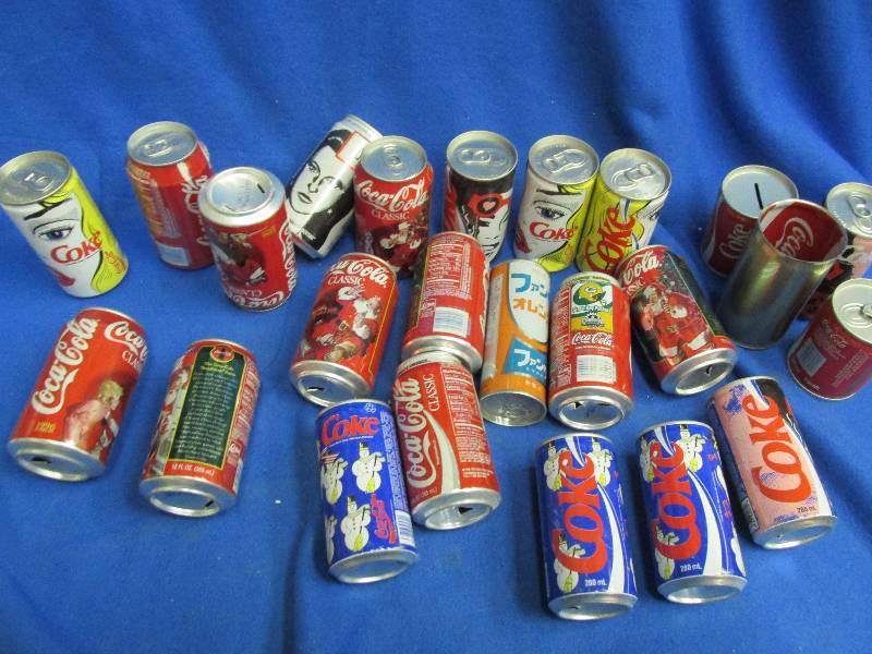 lot 81 image: vintage collector coca cola cans ...