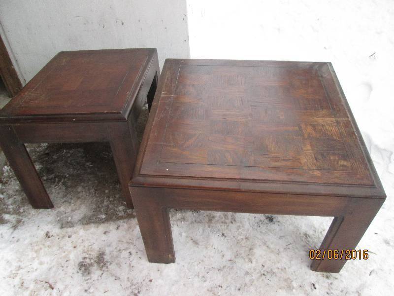 lot 121 image: 2 tables by lane furniture 27 x 22...