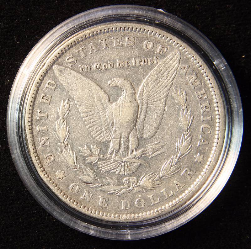 1879 MORGAN SILVER DOLLAR VF DETAILS IN AIRTITE HOLDER