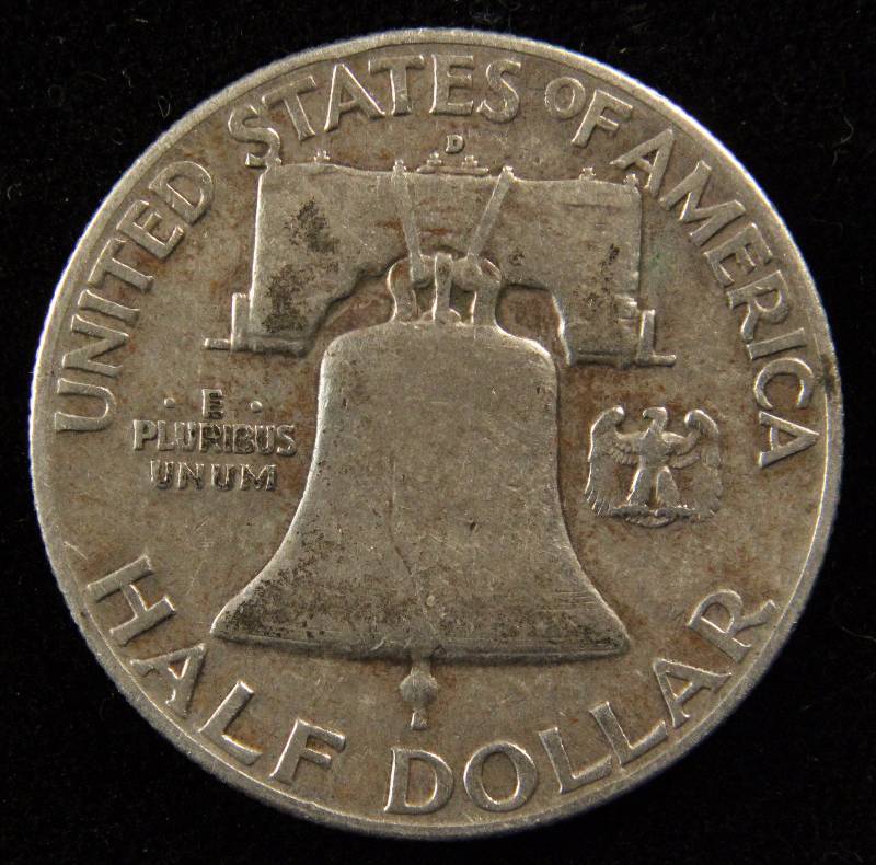 1949-D FRANKLIN SILVER HALF DOLLAR VF