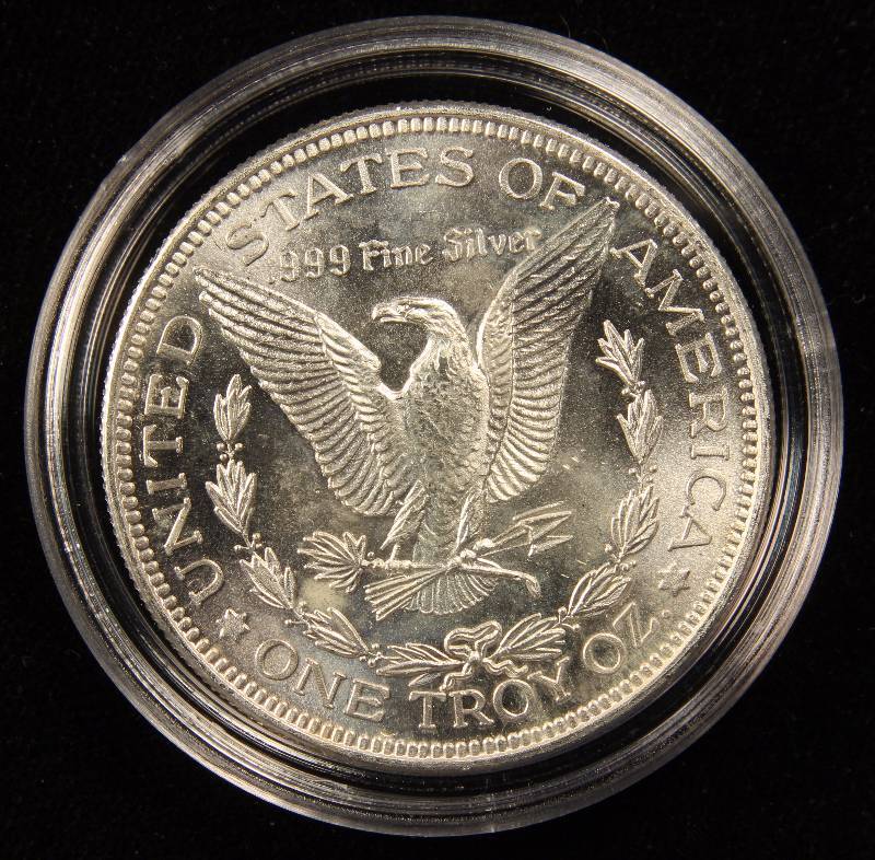 1 TROY Oz. .999 FINE SILVER ROUND MORGAN DOLLAR DESIGN IN AIRTITE
