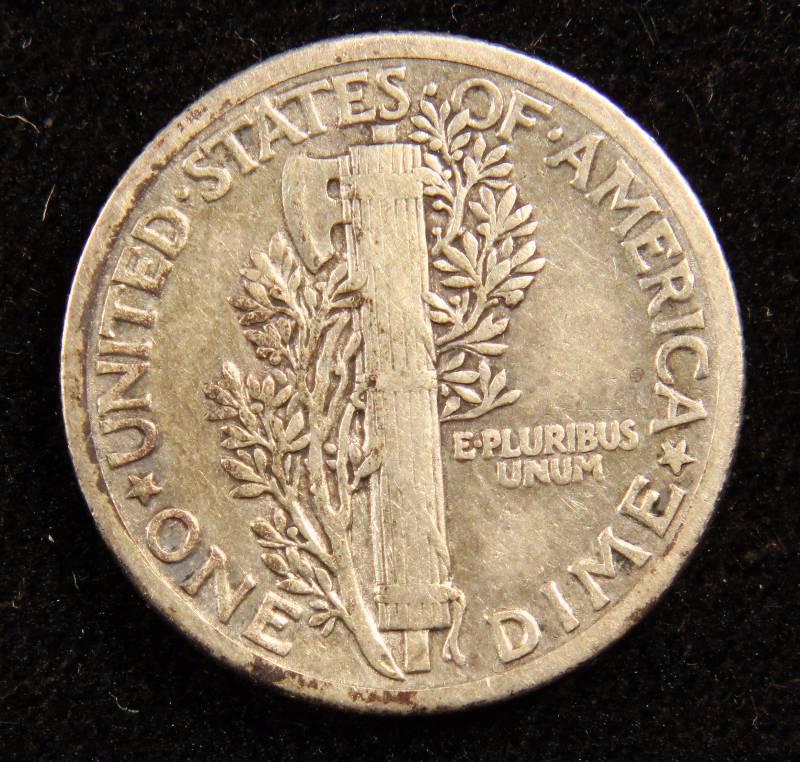 1916 MERCURY SILVER DIME FINE