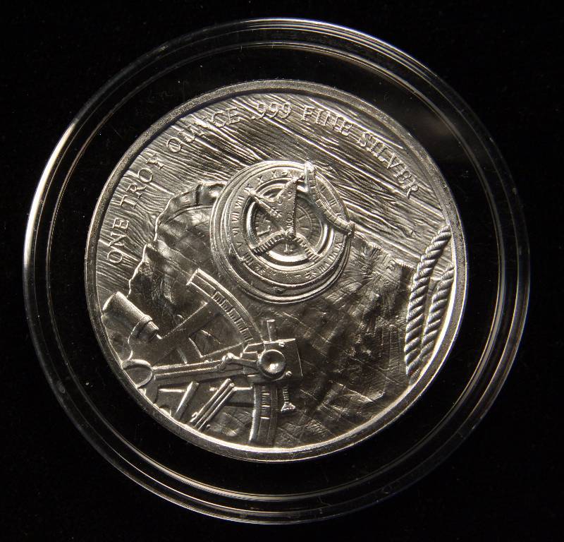 1 TROY Oz. .999 FINE SILVER PROSPECTOR ROUND IN AIRTITE CASE