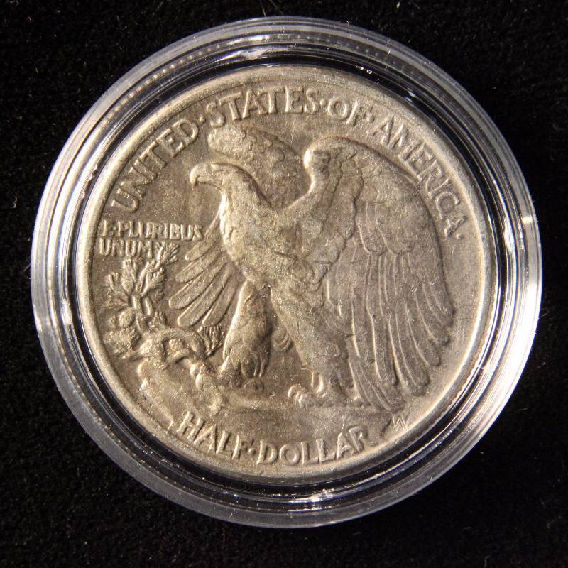 1944 WALKING LIBERTY SILVER HALF DOLLAR IN AIRTITE HOLDER