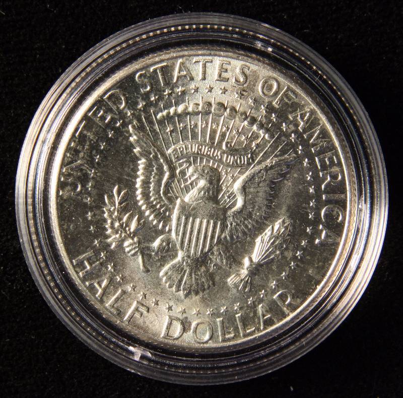 1964 KENNEDY SILVER HALF DOLLAR AU-UNC IN AIRTITE HOLDER