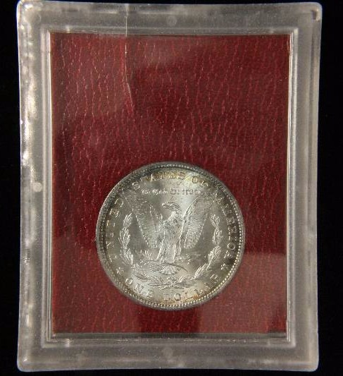EXTREMELY RARE 1887-S MS65 REDFIELD MORGAN DOLLAR IN ORIGINAL PARAMOUNT RED HOLDER