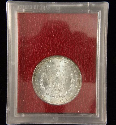 EXTREMELY RARE 1891-S MS65 REDFIELD MORGAN DOLLAR IN ORIGINAL PARAMOUNT RED HOLDER