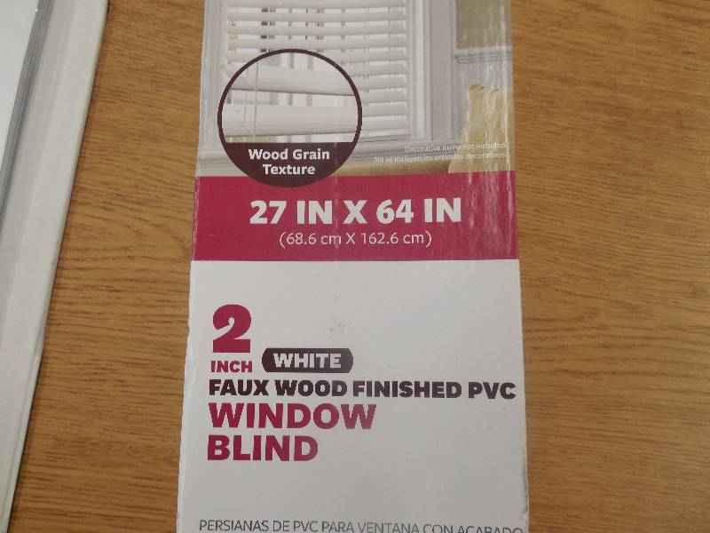 lot 21 image: (2) Better Homes and Gardens 2 Faux Wood Blinds, White