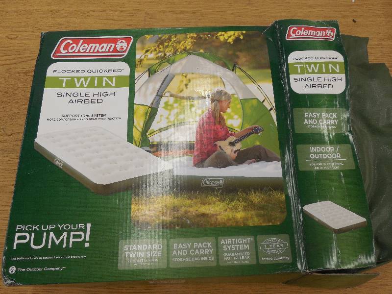 lot 49 image: Coleman Flocked Quickbed Twin Single High Airbed