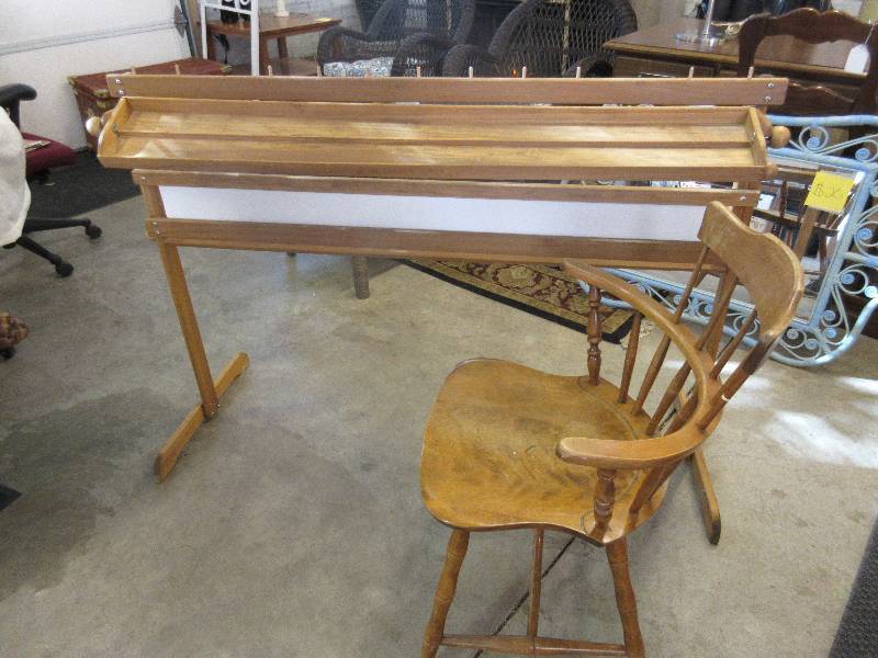Vintage Wooden Loom and Wood Arm Chair