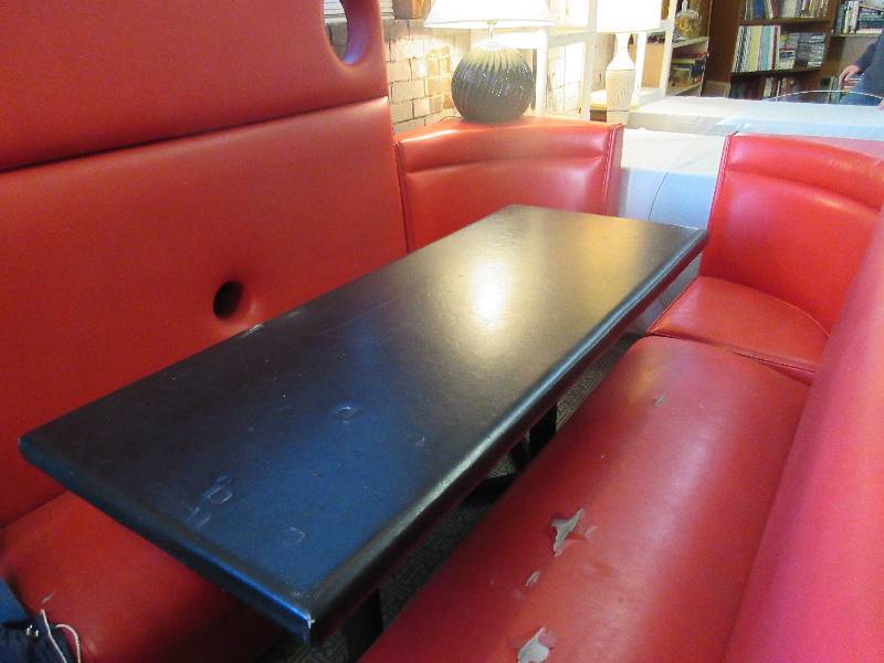 Old time Diner  Restaurant Booth with Table - Red & Black