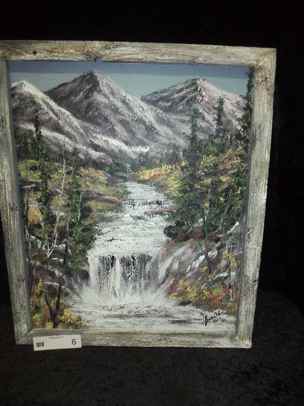 Handpainted Mountain Scene