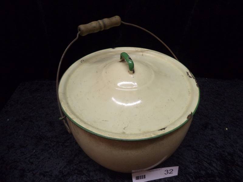 YellowGreen Enamelware Pot