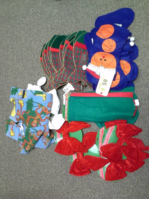 Christmas and basketball accessories lot