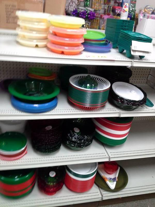 Plastic plates and other kitchen items