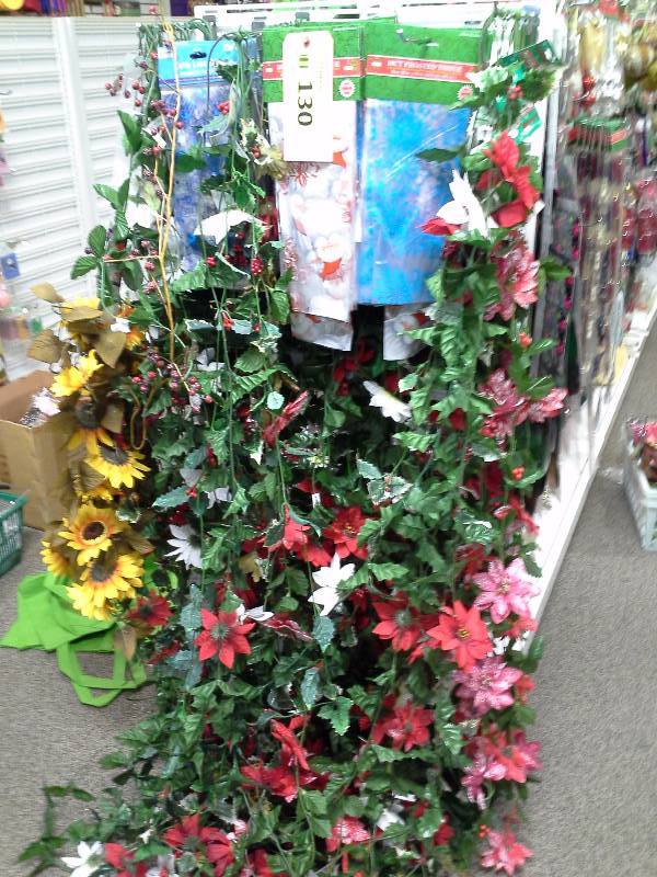 Hanging artificial flowers and tissue paper lot