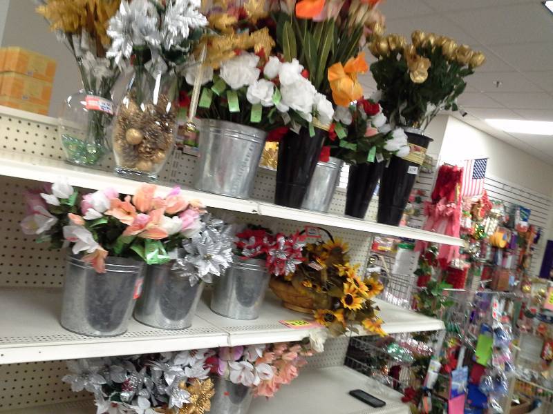 Large silk flower and related items lot