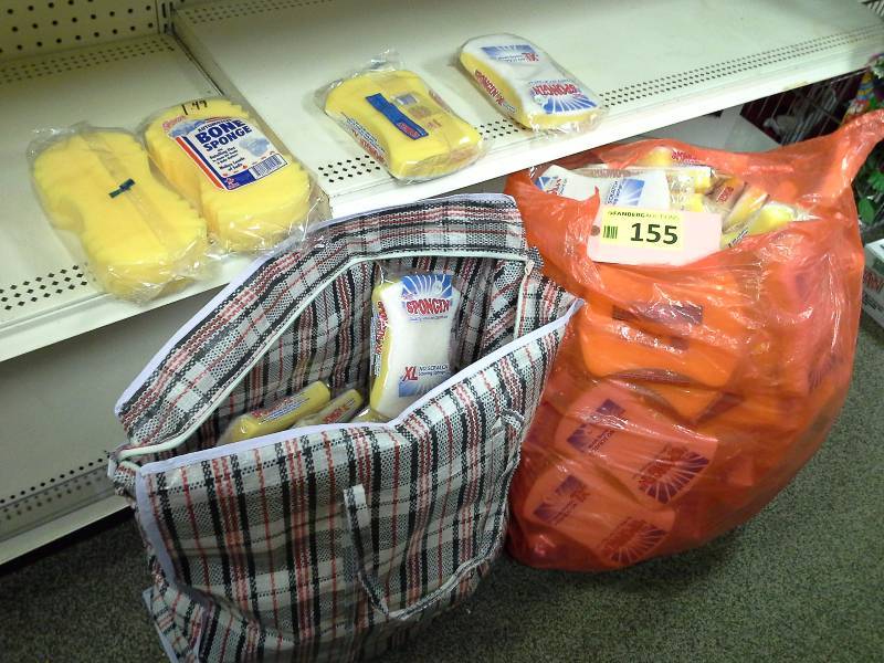 Two large bags of sponges