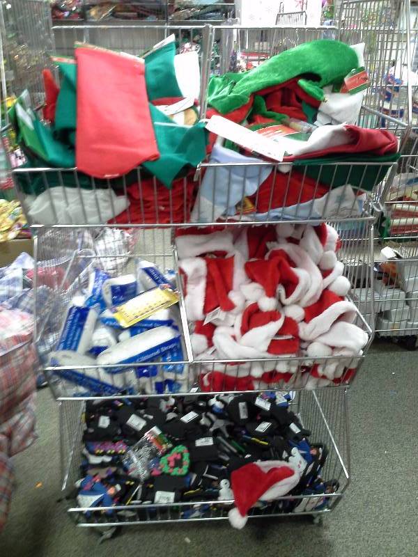 Christmas accessories lot with cart