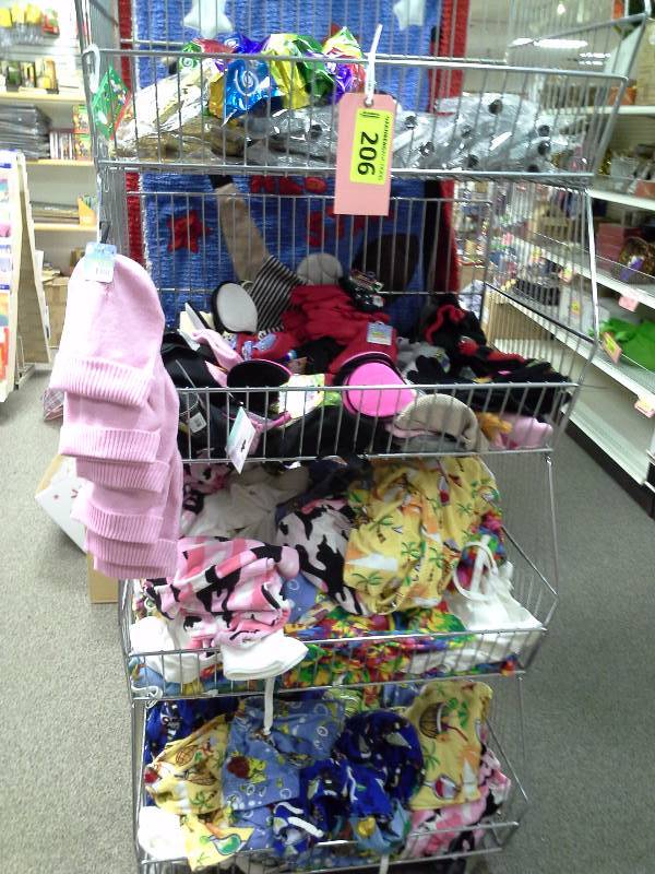 Pajamas and other items with cart