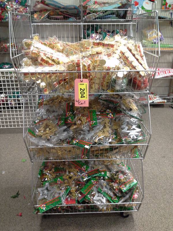 Christmas accessories lot with cart