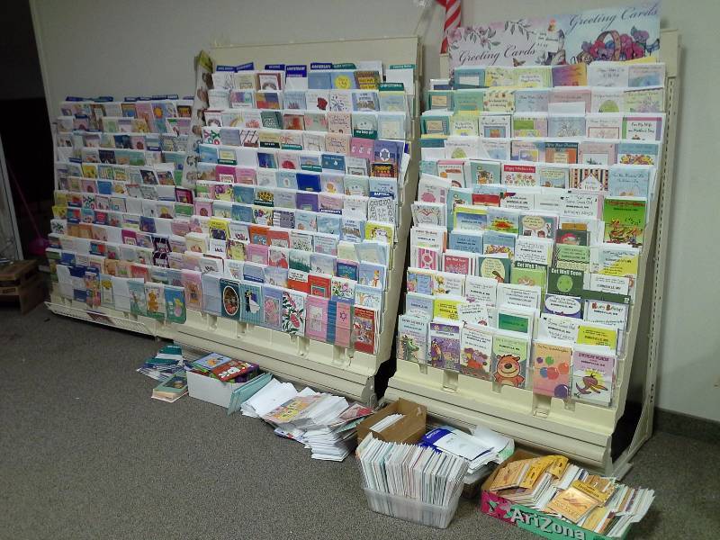 4 card displays with card inventory