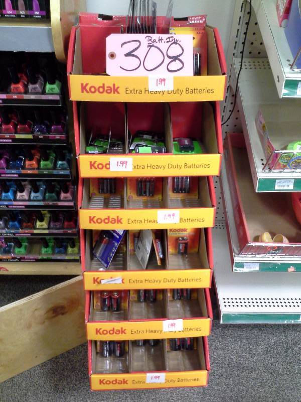 Battery display with inventory