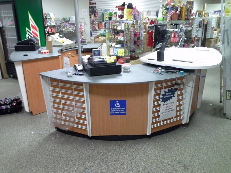 Checkout counter, dual level