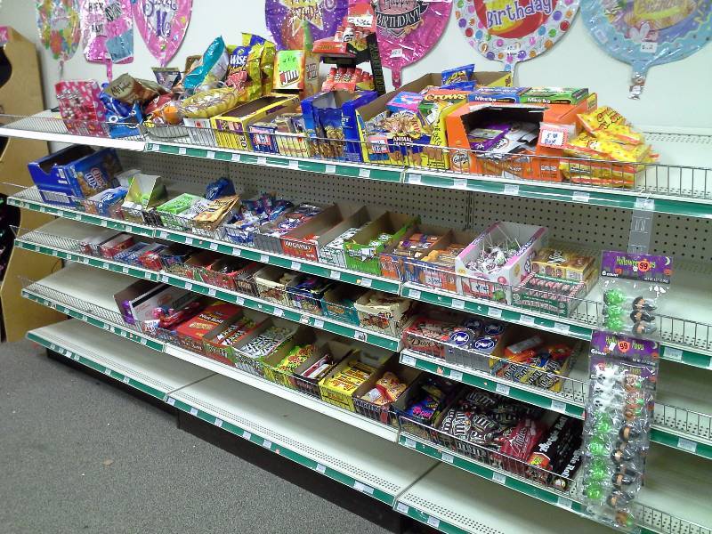 Inventory of candy and snacks
