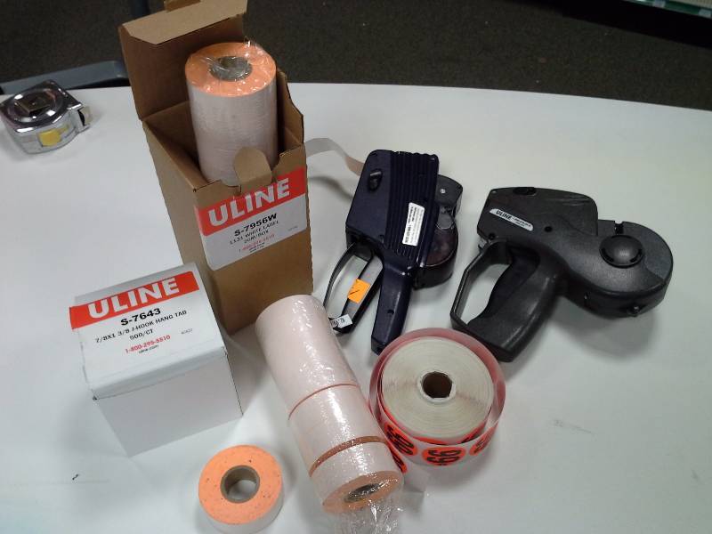 Lot of merchandise tagging equipment