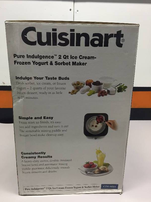 CUISINART ICE CREAM, YOGURT AND SORBET MAKER