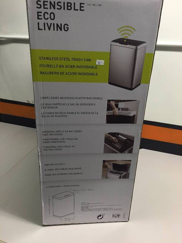STAINLESS STEEL TRASH CAN WITH SENSOR