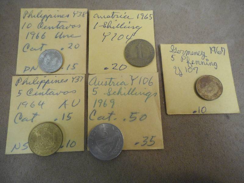 (5) Different World Coins--Phillipp...