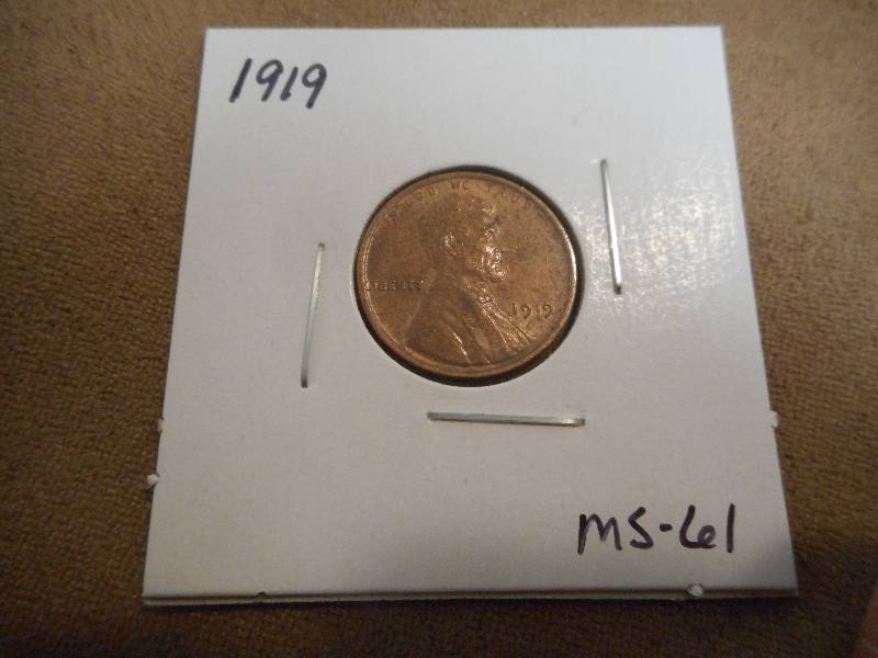 1919-P Lincoln Wheat Cent, MS-61 Gr...