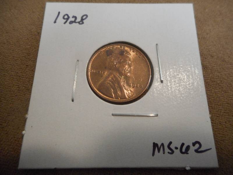 1928-P Lincoln Wheat Cent, MS-62 Gr...
