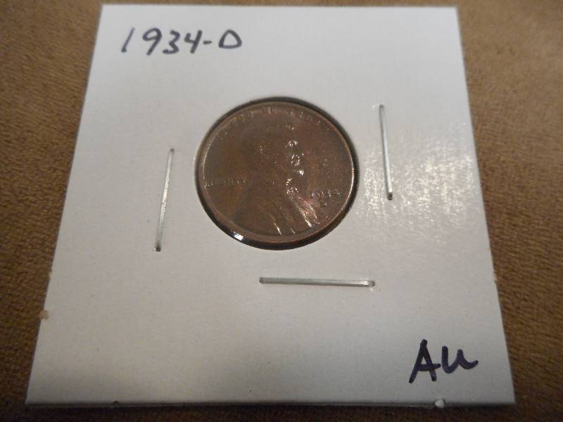 1934-D Lincoln Wheat Cent, AU Grade...