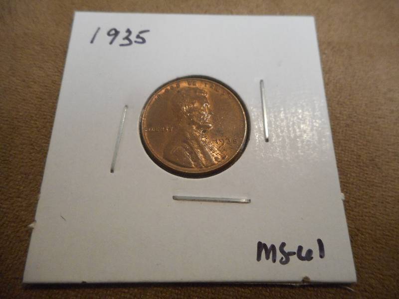 1935-P Lincoln Wheat Cent, MS-61 Gr...